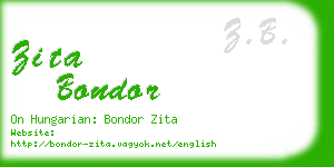 zita bondor business card